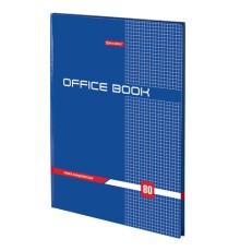 Книга канцелярская 80 л., клетка, твердая, глянцевая, блок офсет, А4 215х295 мм, BRAUBERG, 130065