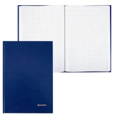 Книга учета 96 л., клетка, твердая, бумвинил, блок офсет, А4 200х290 мм, BRAUBERG, синяя, 130069