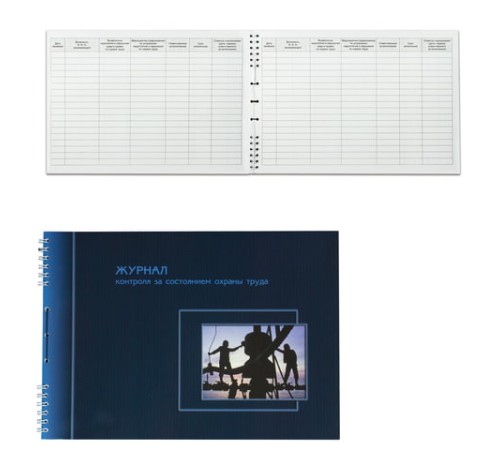 Журнал контроля за состоянием охраны труда, 50 л., картон, на гребне, А4 (204х290 мм), 21с2