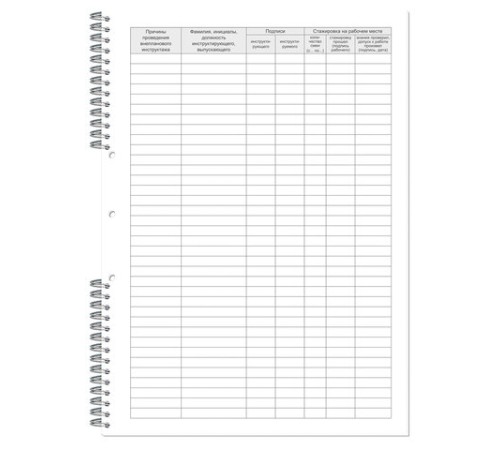 Журнал регистрации инструктажа по технике безопасности, 50 л., картон, на гребне, А4 (204х290 мм), 19с11-50