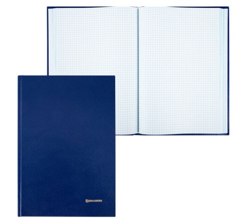 Книга учета 208 л., клетка, твердая, бумвинил, блок офсет, А4 200х290 мм, BRAUBERG, 130184
