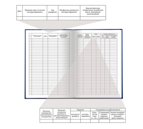 Журнал регистрации инструктажа на рабочем месте, 96 л., бумвинил, блок офсет, А4 200х290 мм, BRAUBERG, 130188