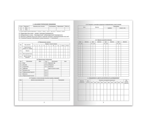 Медицинская карта ребёнка, форма № 026/у-2000, 16 л., картон, А4 (200x280 мм), синяя, STAFF, 130189