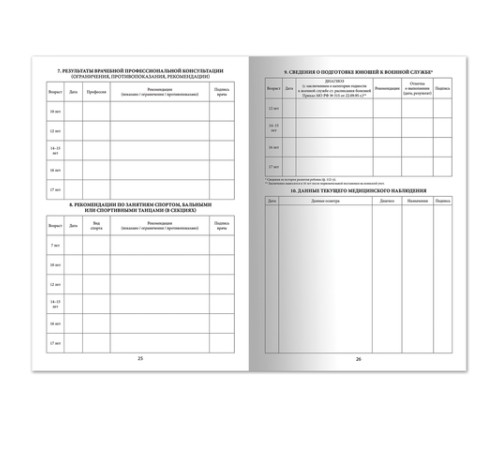 Медицинская карта ребёнка, форма № 026/у-2000, 16 л., картон, А4 (200x280 мм), красная, STAFF, 130190