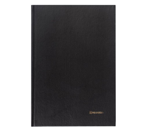 Книга учета 96 л., клетка, твердая, бумвинил, блок офсет, А4 200х290 мм, BRAUBERG, черная, 130223