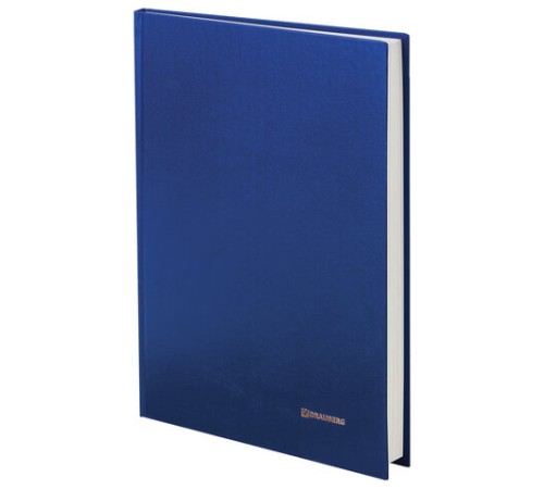 Книга учета 144 л., линия, твердая, бумвинил, блок офсет, А4 200х290 мм, BRAUBERG, синий, 130227
