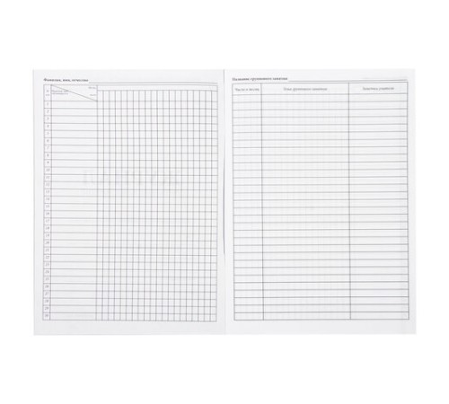 Журнал учёта групповых занятий, 48 л., картон, блок офсет, А4 200х280 мм, STAFF, 130246