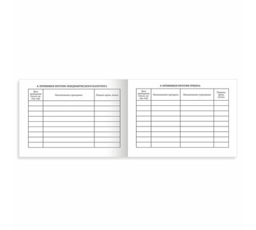 Сертификат о профилактических прививках (Форма № 156/у-93), 12 л., А6 95x140 мм, STAFF, 130253