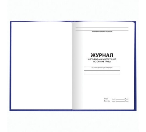 Журнал учёта выдачи инструкций по охране труда, 96 л., А4 200х290 мм, бумвинил, офсет, BRAUBERG, 130256