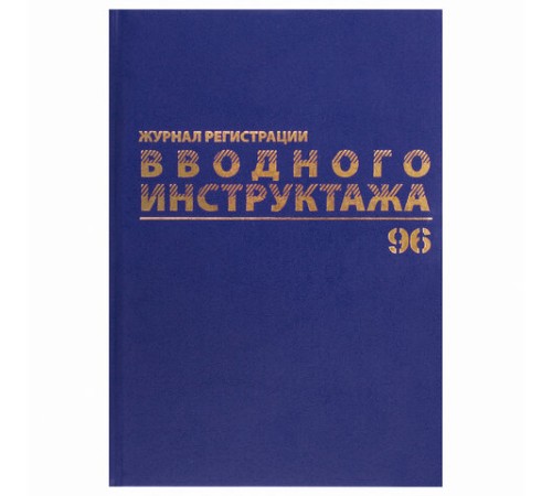 Журнал регистрации вводного инструктажа, 96 л., А4 200х290 мм, бумвинил, офсет BRAUBERG, 130258