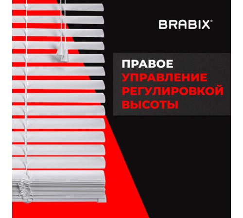 Жалюзи горизонтальные BRABIX 40х155 см, ПЛАСТИК, цвет белый, 606023 Жалюзи горизонтальные BRABIX 40х155 см, ПЛАСТИК, цвет белый, 606023