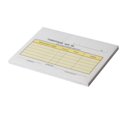 Товарный чек 2-слойный самокопирующийся, А6 100х147 мм, КОМПЛЕКТ 5 книжек по 50 шт., STAFF, 130288