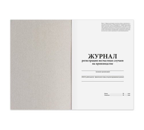 Журнал регистрации несчастных случаев на производстве, 12 л., А4, 200х290 мм, STAFF, 130289