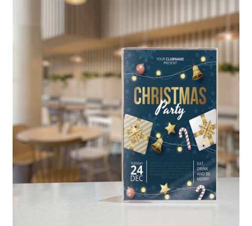 Подставка настольная для рекламных материалов ВЕРТИКАЛЬНАЯ (150х105 мм), А6, односторонняя, BRAUBERG, 290414