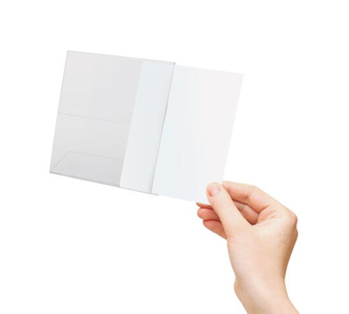 Подставка настольная для рекламных материалов ВЕРТИКАЛЬНАЯ (150х105 мм), А6, односторонняя, BRAUBERG, 290414