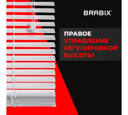 Жалюзи горизонтальные BRABIX 100х155 см, ПЛАСТИК, цвет белый, 606027 Жалюзи горизонтальные BRABIX 100х155 см, ПЛАСТИК, цвет белый, 606027