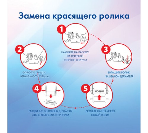 Красящие ролики для этикет-пистолетов, 20 мм, КОМПЛЕКТ 2 шт., 1 строчные, BRAUBERG (290435, 290436), 290439