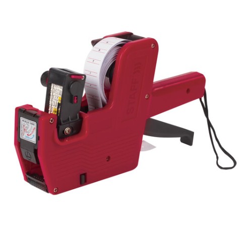 Этикет-пистолет однострочный, прямоугольная лента 21х12 мм, 8 символов, STAFF 