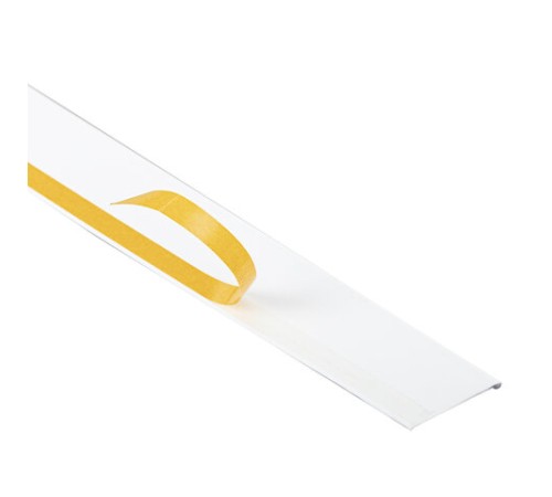 Ценникодержатели полочные самоклеящиеся белые 1250 мм, КОМПЛЕКТ 10 шт., DBR39, 197300