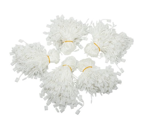 Биркодержатели веревочные с пластиковой пломбой 17 см, STAFF, КОМПЛЕКТ 1000 штук, белые, 291275