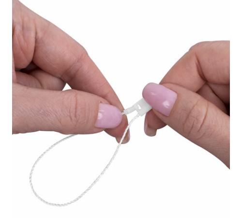 Биркодержатели веревочные с пластиковой пломбой 17 см, STAFF, КОМПЛЕКТ 1000 штук, белые, 291275