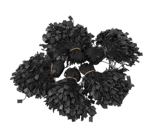 Биркодержатели веревочные с пластиковой пломбой 17 см, STAFF, КОМПЛЕКТ 1000 штук, черные, 291276