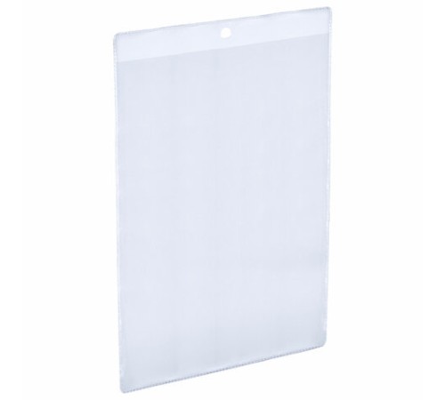 Карман информационный подвесной, ценникодержатель А5, КОМПЛЕКТ 50 шт., ПВХ, BRAUBERG, 291285