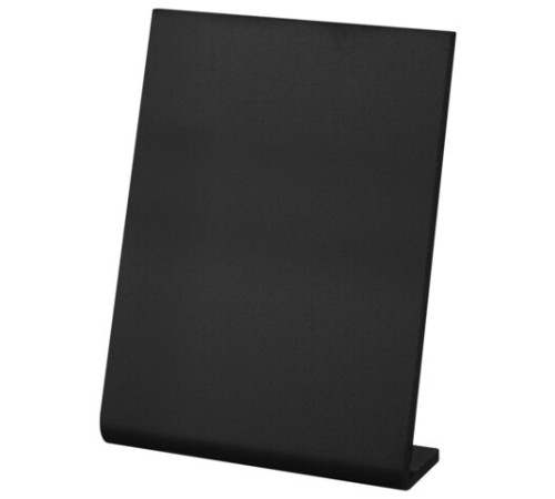 Табличка меловая настольная А4 (21x29,7 см), L-образная, вертикальная, ПВХ, ЧЕРНАЯ, BRAUBERG, 291292