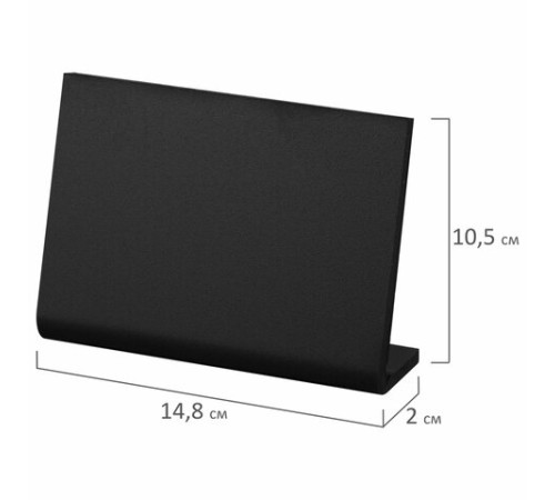 Ценник L-образный для мелового маркера A6 (10,5x14,8 см), КОМПЛЕКТ 10 шт., ПВХ, ЧЕРНЫЙ, BRAUBERG, 291295