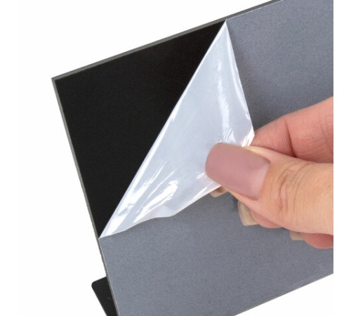 Ценник L-образный для мелового маркера A6 (10,5x14,8 см), КОМПЛЕКТ 10 шт., ПВХ, ЧЕРНЫЙ, BRAUBERG, 291295