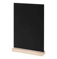 Табличка меловая настольная А5, вертикальная, на деревянной подставке, ПВХ, черная, BRAUBERG, 291299