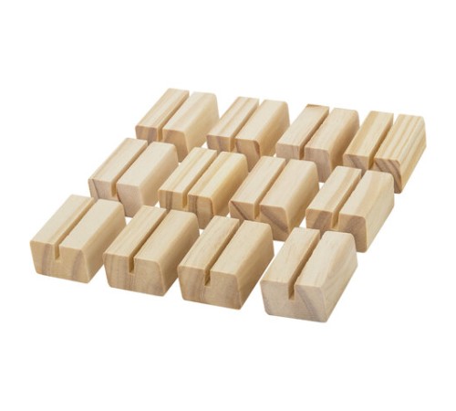 Ценникодержатель деревянный (ценники, реклама, фото) 4х3х2 см, КОМПЛЕКТ 12 шт., BRAUBERG, 291312