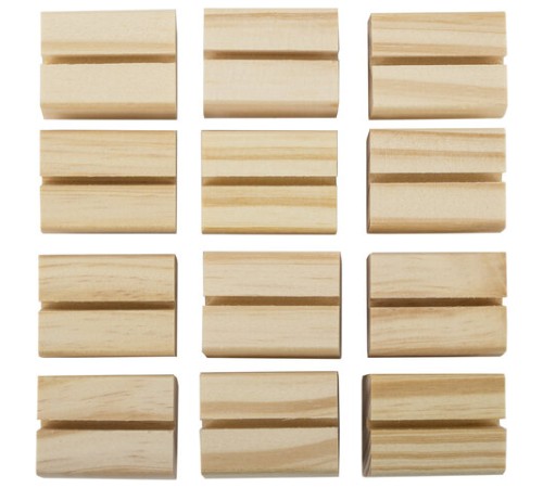 Ценникодержатель деревянный (ценники, реклама, фото) 4х3х2 см, КОМПЛЕКТ 12 шт., BRAUBERG, 291312