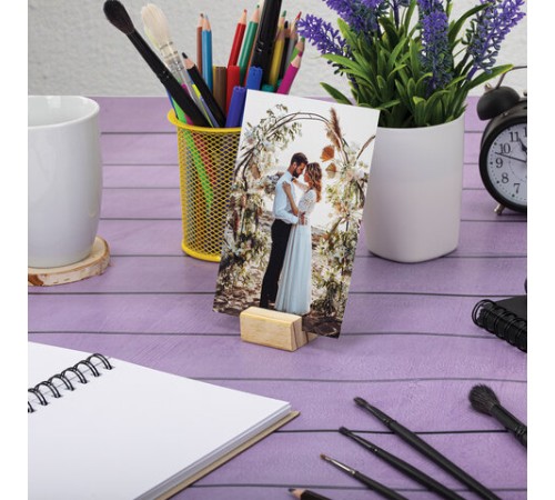 Ценникодержатель деревянный (ценники, реклама, фото) 4х3х2 см, КОМПЛЕКТ 12 шт., BRAUBERG, 291312