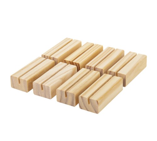 Ценникодержатель деревянный (ценники, реклама, фото) 7х3х2 см, КОМПЛЕКТ 8 шт., BRAUBERG, 291313