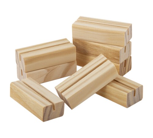 Ценникодержатель деревянный (ценники, реклама, фото) 7х3х2 см, КОМПЛЕКТ 8 шт., BRAUBERG, 291313