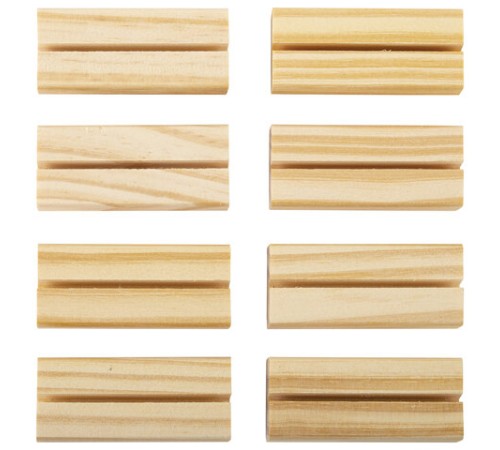 Ценникодержатель деревянный (ценники, реклама, фото) 7х3х2 см, КОМПЛЕКТ 8 шт., BRAUBERG, 291313