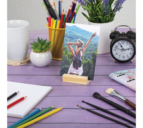 Ценникодержатель деревянный (ценники, реклама, фото) 7х3х2 см, КОМПЛЕКТ 8 шт., BRAUBERG, 291313