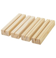 Ценникодержатель деревянный (ценники, реклама, фото) 12х3х2 см, КОМПЛЕКТ 4 шт., BRAUBERG, 291314