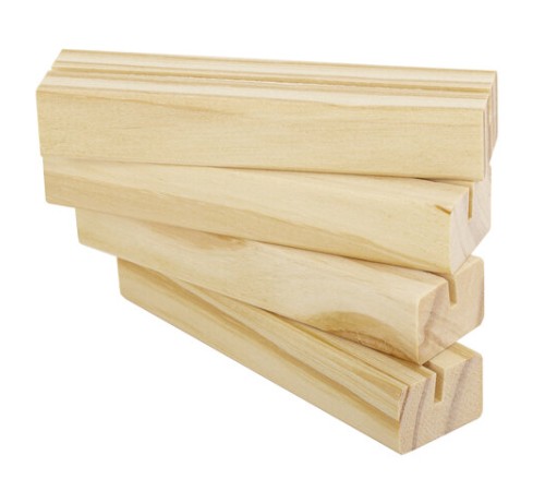 Ценникодержатель деревянный (ценники, реклама, фото) 12х3х2 см, КОМПЛЕКТ 4 шт., BRAUBERG, 291314