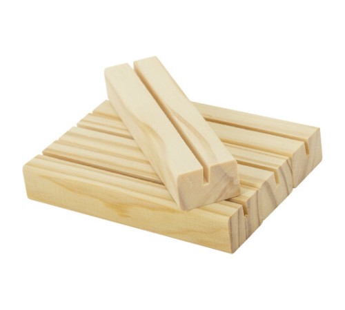 Ценникодержатель деревянный (ценники, реклама, фото) 12х3х2 см, КОМПЛЕКТ 4 шт., BRAUBERG, 291314