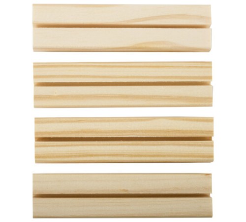Ценникодержатель деревянный (ценники, реклама, фото) 12х3х2 см, КОМПЛЕКТ 4 шт., BRAUBERG, 291314