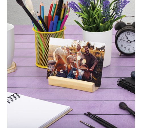 Ценникодержатель деревянный (ценники, реклама, фото) 12х3х2 см, КОМПЛЕКТ 4 шт., BRAUBERG, 291314