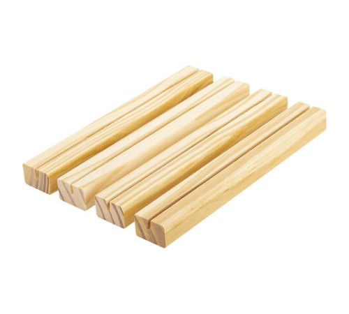 Ценникодержатель деревянный (ценники, реклама, фото) 21х3х2 см, КОМПЛЕКТ 4 шт., BRAUBERG, 291315