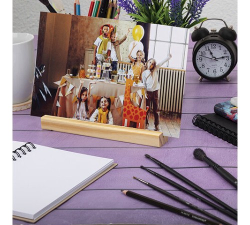 Ценникодержатель деревянный (ценники, реклама, фото) 21х3х2 см, КОМПЛЕКТ 4 шт., BRAUBERG, 291315