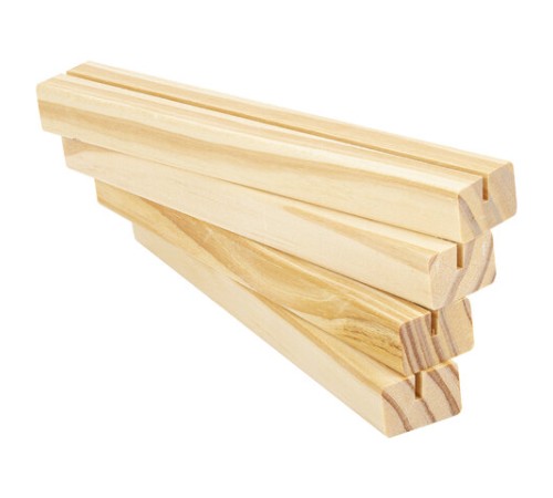 Ценникодержатель деревянный (ценники, реклама, фото) 21х3х2 см, КОМПЛЕКТ 4 шт., BRAUBERG, 291315