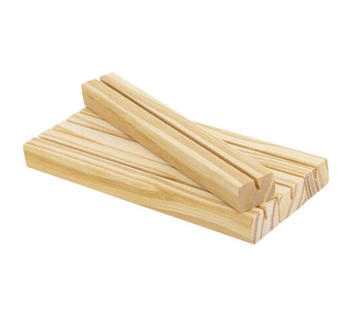 Ценникодержатель деревянный (ценники, реклама, фото) 21х3х2 см, КОМПЛЕКТ 4 шт., BRAUBERG, 291315