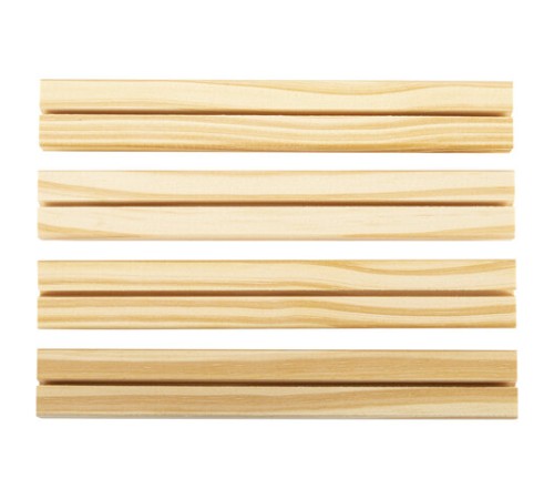 Ценникодержатель деревянный (ценники, реклама, фото) 21х3х2 см, КОМПЛЕКТ 4 шт., BRAUBERG, 291315