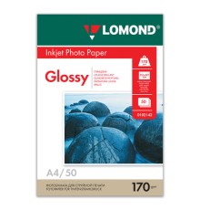 Фотобумага глянцевая, А4, 170 г/м2, односторонняя, 50 листов, LOMOND, 0102142