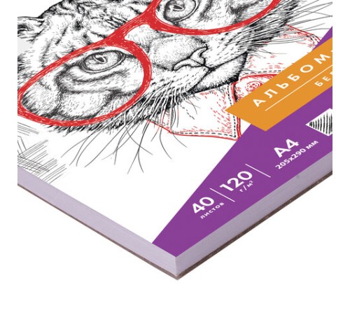 Скетчбук, белая бумага 120 г/м2, 205х290 мм, 40 л., гребень, жёсткая подложка, BRAUBERG ART DEBUT, 110984